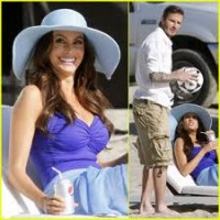 That's what David Beckham was up to on the beach -smooching Diet Pepsi's Sofia Vergara
