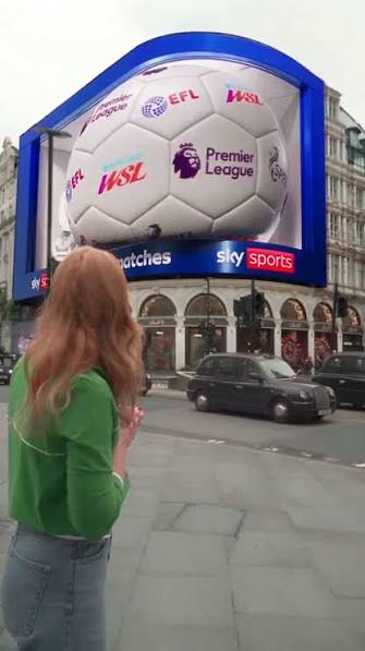 Creators have a ball with Sky Sports’ Piccadilly Lights soccer showpiece